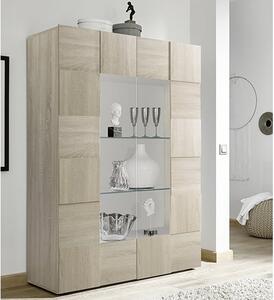 Aleta Wooden Display Cabinet In Sonoma Oak With 2 Doors