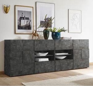 Aleta Wooden 2 Doors Sideboard In Oxide With 4 Drawers