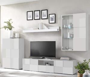 Aleta High Gloss Living Room Furniture Set In White