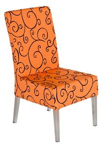 Leia Fabric Upholstered Dining Chair In Orange