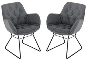 Titania Grey Two Tone Faux Leather Dining Chairs In Pair