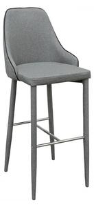 Divina Fabric Upholstered Bar Stool In Grey