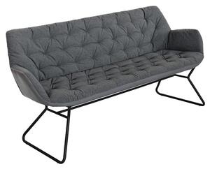 Titania Two Tone Faux Leather 3 Seater Sofa In Grey