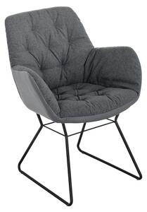 Titania Two Tone Faux Leather Dining Chair In Grey