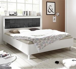 Soxa LED Wooden King Size Bed In Serigraphed Grey