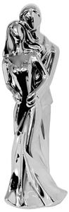 Ankaa Ceramic Wedding Couple Figurine In Silver