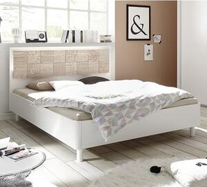 Soxa LED Wooden King Size Bed In Serigraphed Sonoma Oak