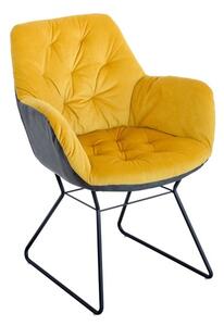 Titania Two Tone Faux Leather Dining Chair In Yellow