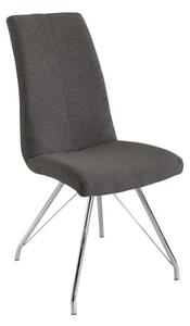 Mekbuda Fabric Upholstered Dining Chair In Dark Grey