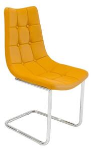 Mintaka Faux Leather Dining Chair In Mustard Yellow