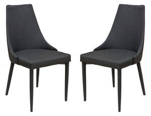 Divina Black Fabric Upholstered Dining Chairs In Pair