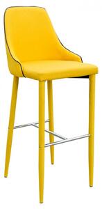 Divina Fabric Upholstered Bar Stool In Yellow