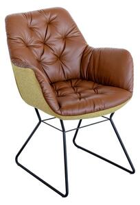 Titania Two Tone Faux Leather Dining Chair In Brown