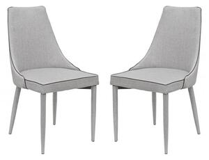 Divina Grey Fabric Upholstered Dining Chairs In Pair