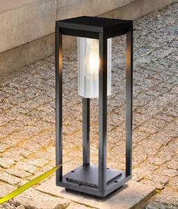 Nash Outdoor Garden Post Light In Black With Clear Glass