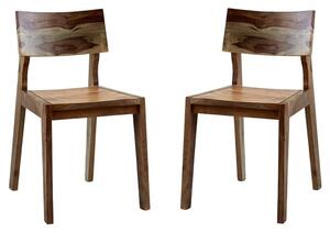 Reverso Two Tone Oak Wooden Dining Chairs In Pair