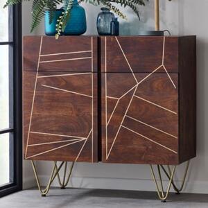 Chort Medium Wooden Sideboard In Dark Walnut With 2 Doors