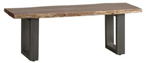 Catila Live Edge Medium Wooden Dining Bench In Oak