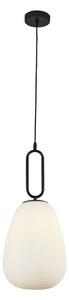 Elixir Ribbed Glass Pendant Light In Black And White