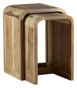 Reverso Wooden Nest Of 2 Tables In Two Tone Oak