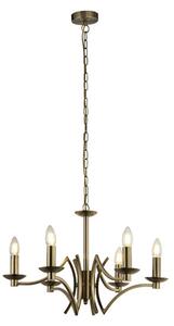 Infinity Wall Hung 6 Pendant Light In Antique Brass