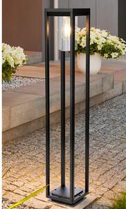 Nash Outdoor Garden Tall Post Light In Black With Clear Glass