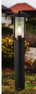 Pagoda Outdoor Post Light In Black With Clear Glass