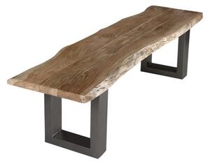 Catila Live Edge Large Wooden Dining Bench In Oak