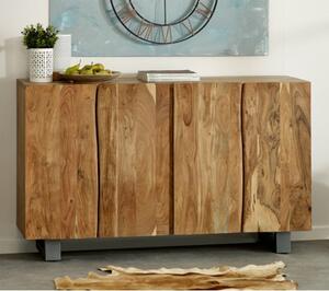 Catila Live Edge Wooden Sideboard In Oak With 4 Doors