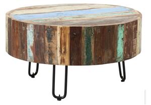 Coburg Wooden Drum Coffee Table In Vintage Oak