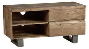 Catila Live Edge Wooden TV Stand In Oak With 2 Drawes