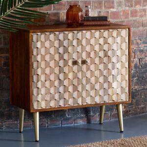 Nosid Wooden Sideboard In Dark Walnut With 2 Doors