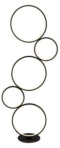 Cirque 5 LED Ring Floor Lamp In Matt Black And White