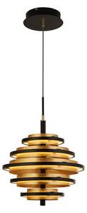 Hive Wall Hung 5 LED Pendant Light In Black And Gold Leaf