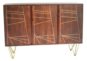 Chort Wooden Sideboard In Dark Walnut With 3 Doors