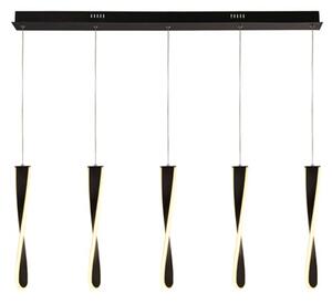 Paddle LED Wall Hung Bar 5 Pendant Light In Matt Black And White