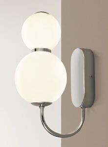 Sierra 2 Lamp Wall Light In Chrome With Opal Glass Shades