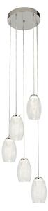 Cyclone Multi Drop 5 Pendant Light In Chrome With Clear Glass