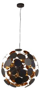 Discus Wall Hung 6 Pendant Light In Black And Gold