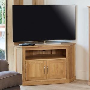 Fornatic Corner TV Stand In Mobel Oak With 2 Doors 1 Shelf