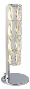 Remy LED Tube Bar Table Lamp In Chrome With Clear Crystal Trim