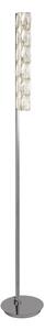 Remy LED Tube Bar Floor Lamp In Chrome With Clear Crystal Trim