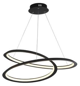 Float LED Leaf Pendant Light In Sand Black