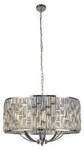 Bijou Wall Hung 8 Pendant Light In Chrome With Crystal Glass