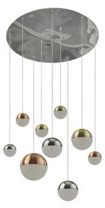 Planets Wall Hung 9 Multi Drop Balls Pendant Light In Chrome