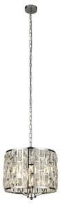Bijou Wall Hung 3 Pendant Light In Chrome With Crystal Glass
