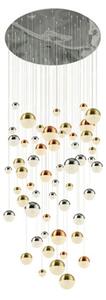 Planets Wall Hung 55 Multi Drop Balls Pendant Light In Chrome