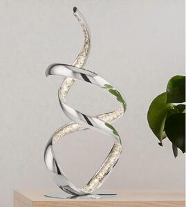 Twirls LED Table Lamp In Chrome With Clear Crystal Decoration