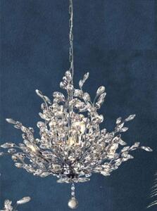 Bouquet Wall Hung 7 Pendant Light In Chrome With Crystal Glass