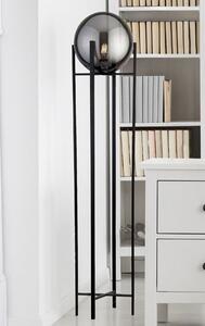 Amsterdam Floor Lamp In Black With 4 Leg Base And Smoked Glass